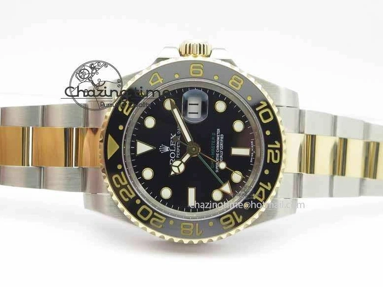 Best AAA Replica Sites Stack) II GMT-Master A3187 Best 1:1 Black Hand LN YG Wrapped Edition Noob (Correct 3642 Timeless Thick Ceramic 116713 0115